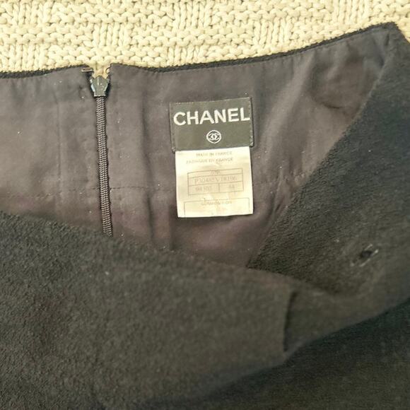 Chanel Black Tweed Jacket Blazer Tulip Skirt Suit FR 46 44 US 10 12 14 07P - Picture 12 of 16